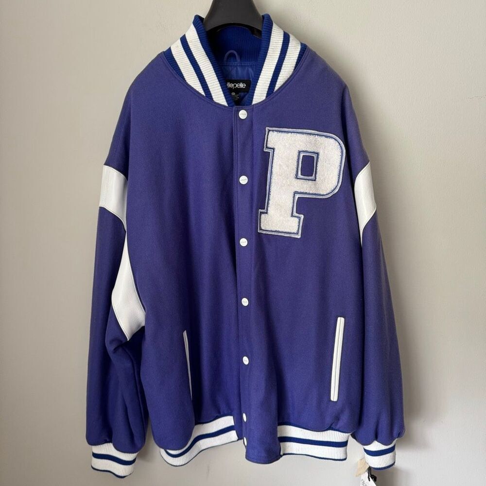 Vintage Deadstock Pelle Pelle Varsity Jacket Royal Sz 4X Hip Hop Streetwear